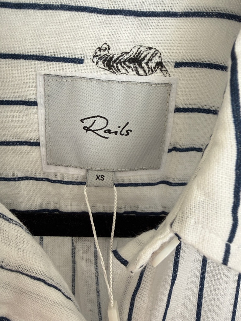Rails Charli Stripe Linen Blend Button-Up Shirt - Picture 3 of 5